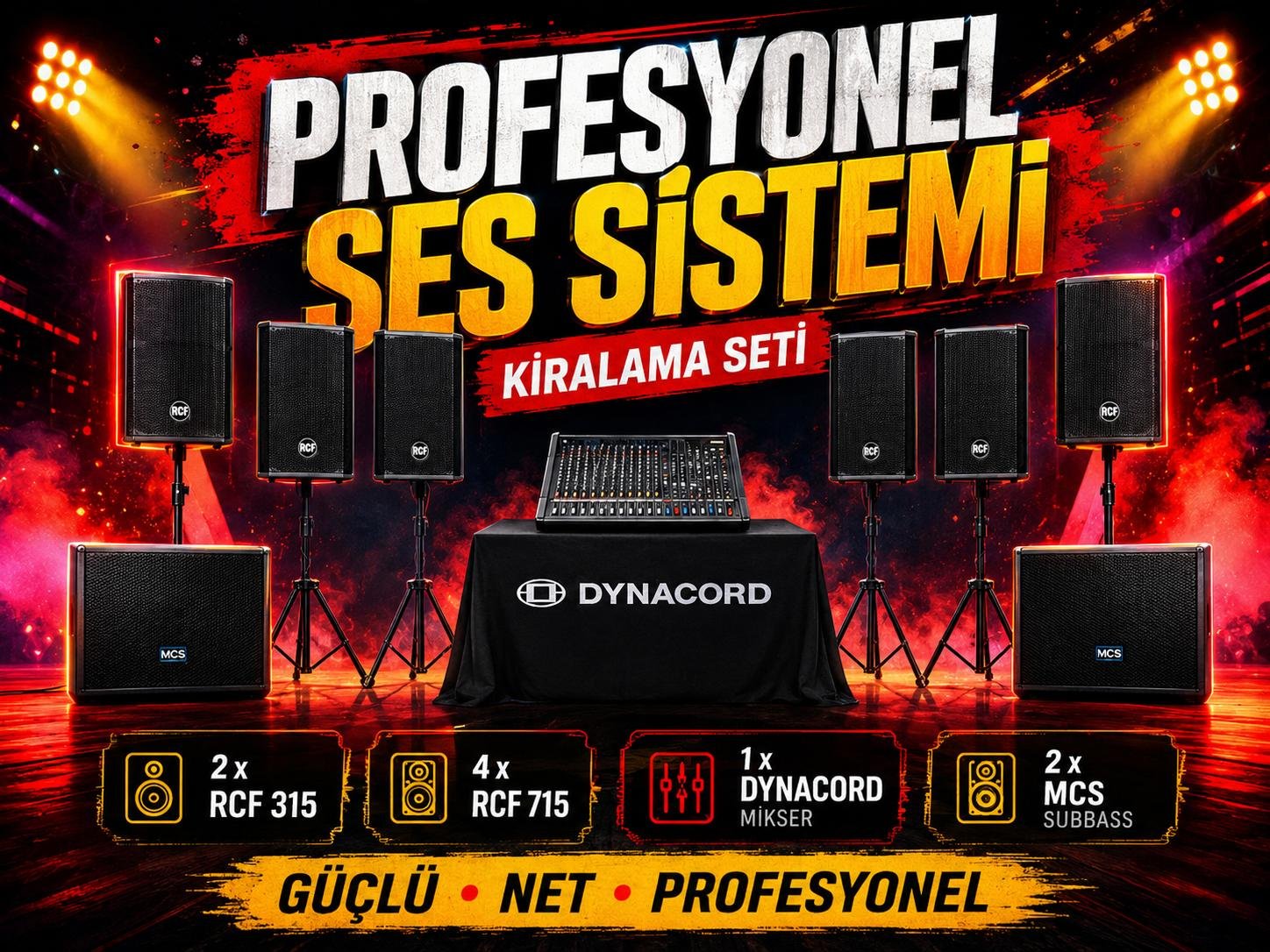 Beyoğlu profesyonel ses sistemi kiralama seti